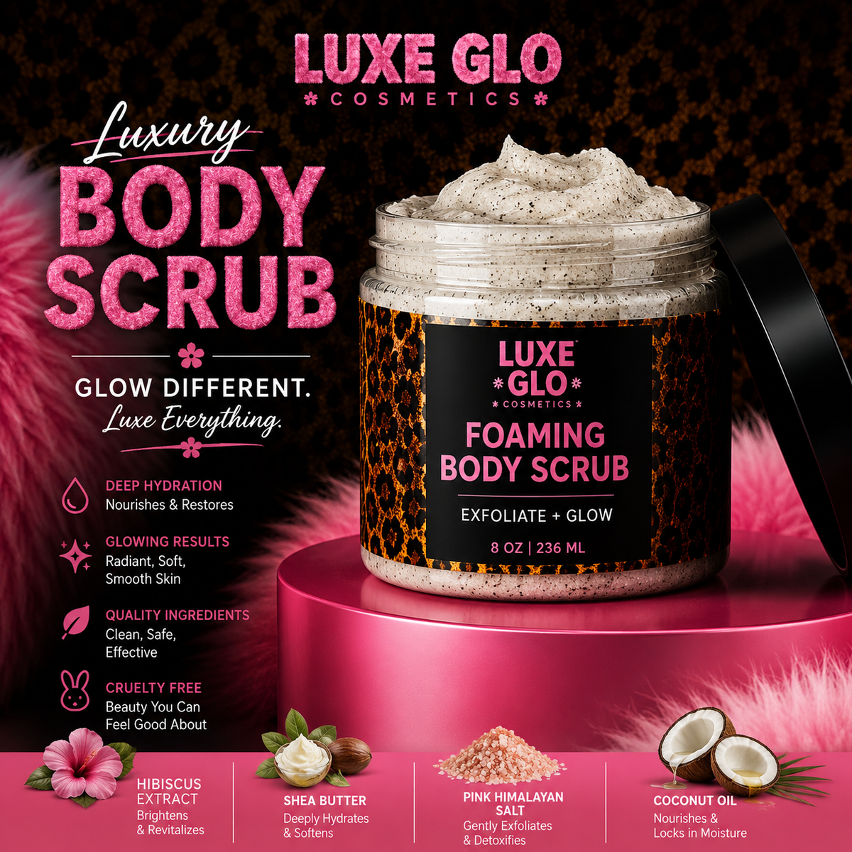 Luxe Glo Foaming Body Scrub