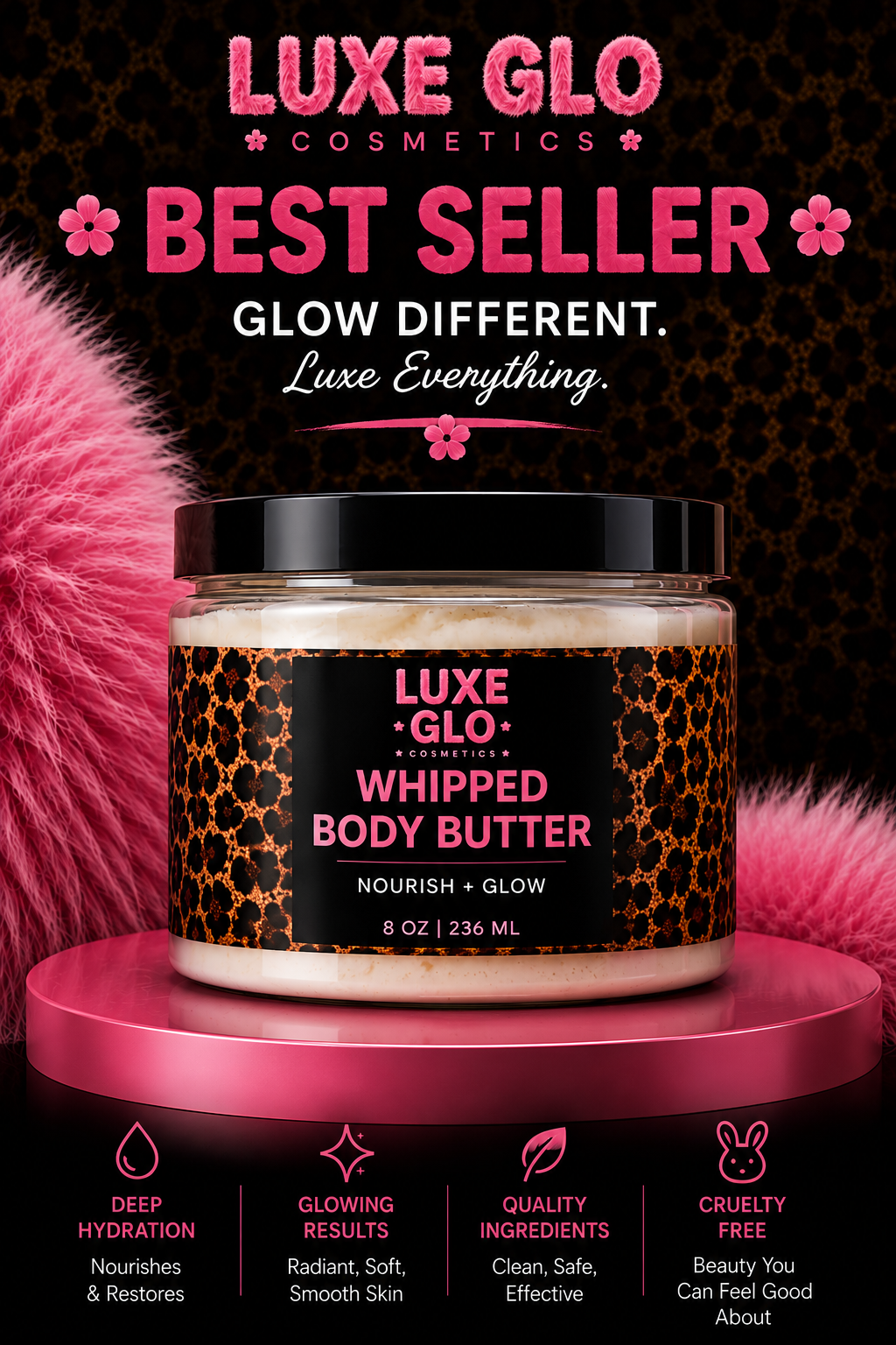 Luxe Glo Whipped Body Butter 8oz